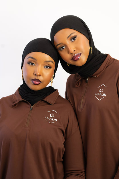 Brown Essential Zip Top