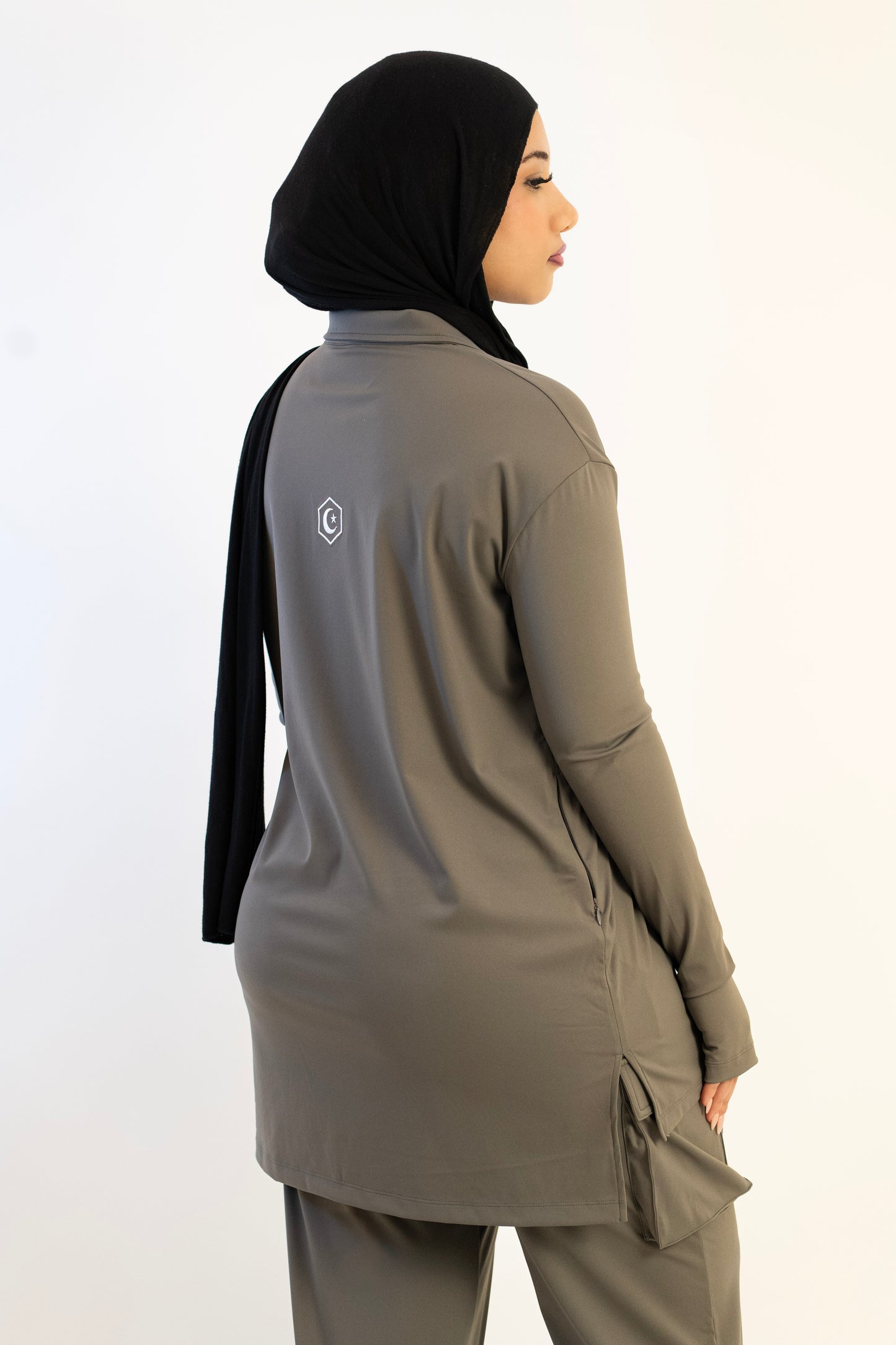 Grey Essential Zip Top