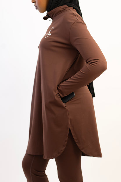Brown Essential Zip Top