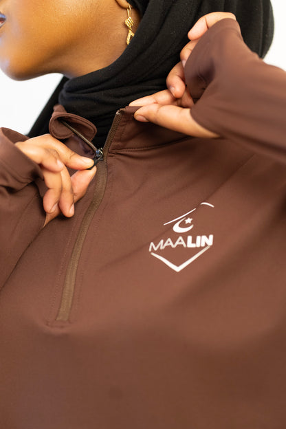 Brown Essential Zip Top