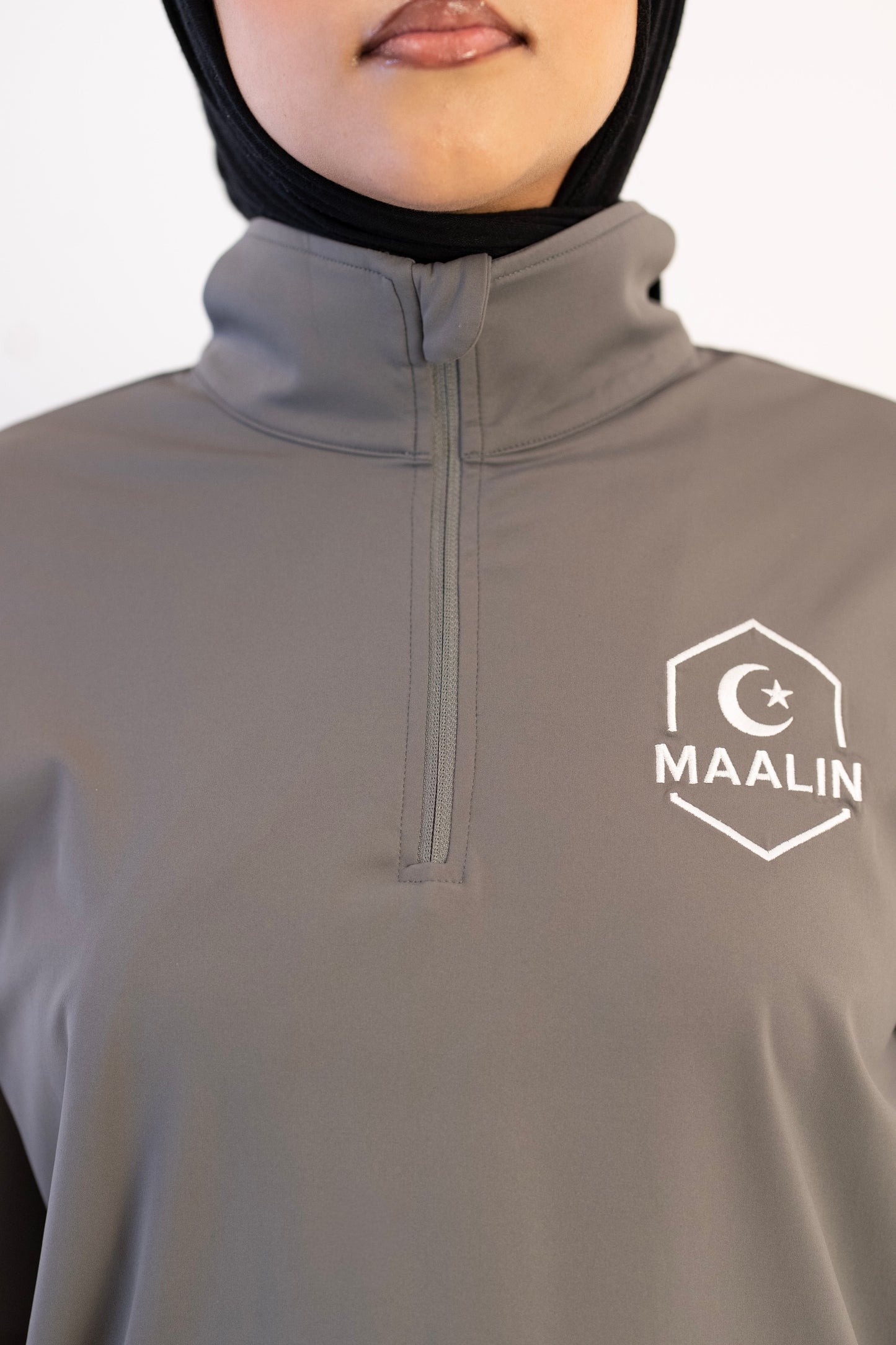 Grey Essential Zip Top