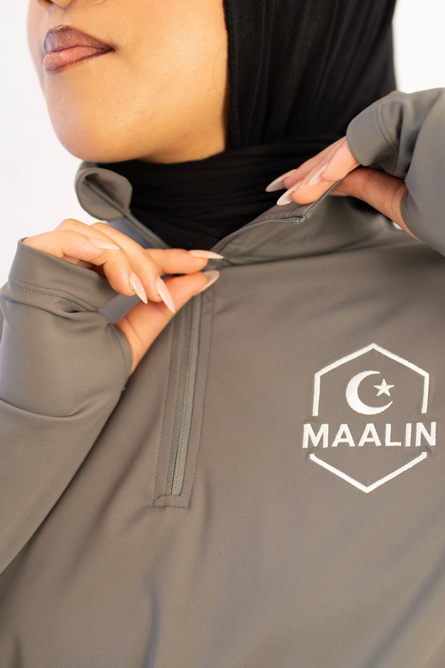 Grey Essential Zip Top