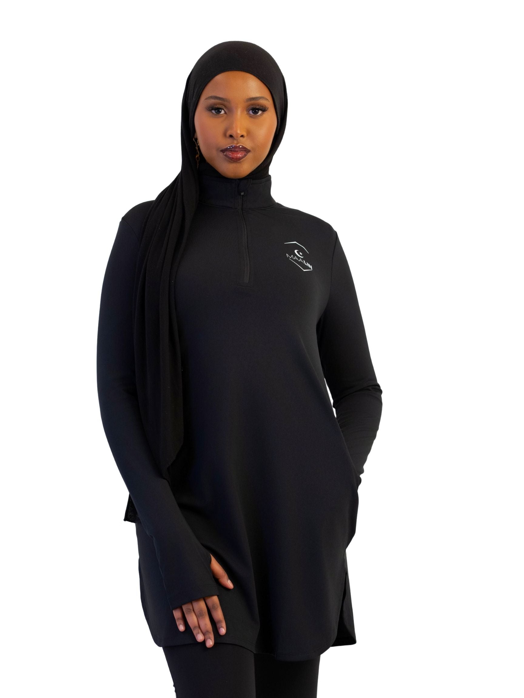 Core Zip Top - Black – maalinactive