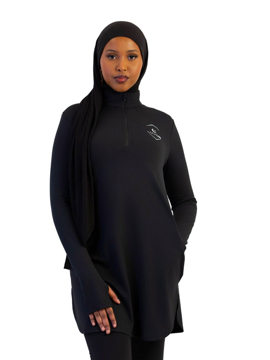 Core Zip Top - Black