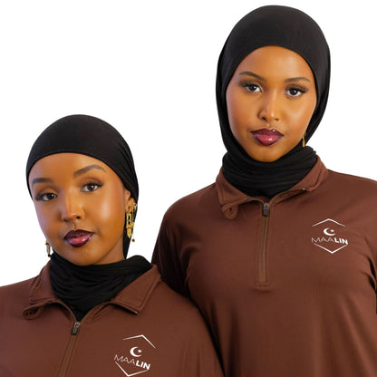 Core Zip Top - Brown