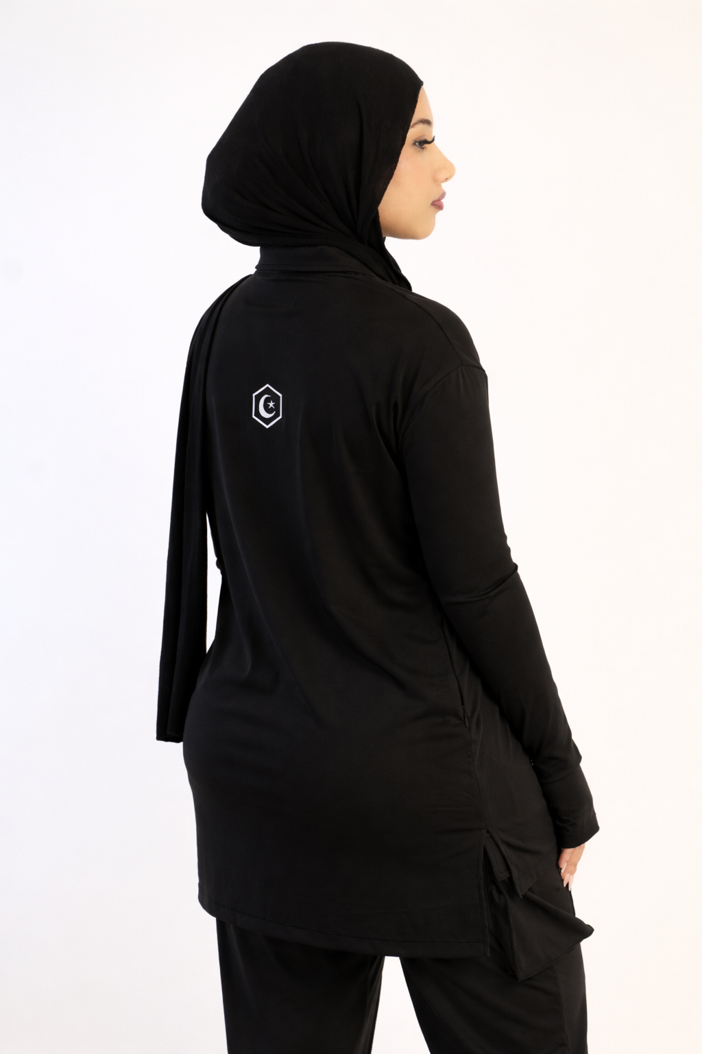 Black Essential Zip Top