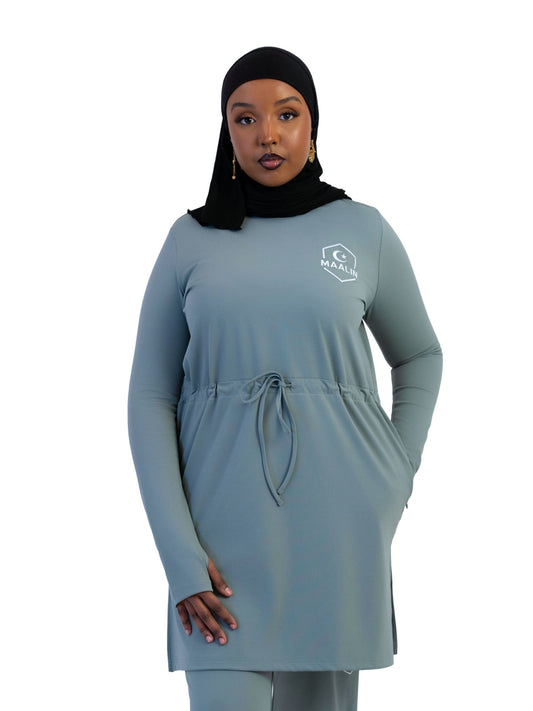 Softform Cinch Tunic Top - Sage