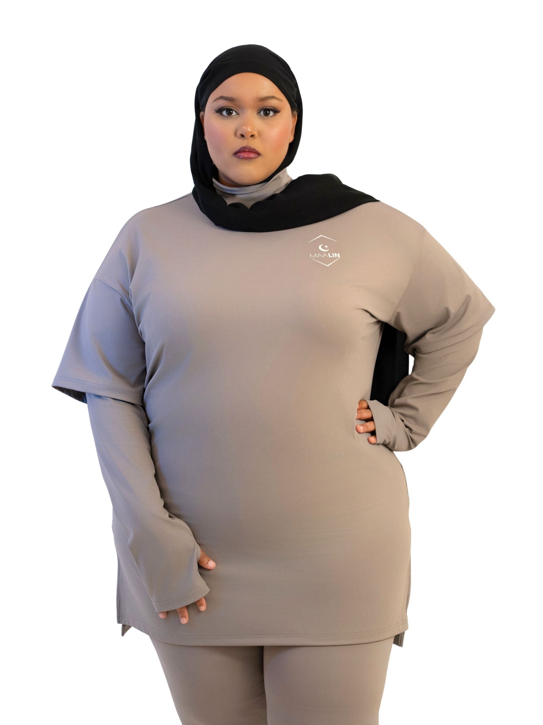 Everyday Oversized Tee - Taupe Grey – maalinactive